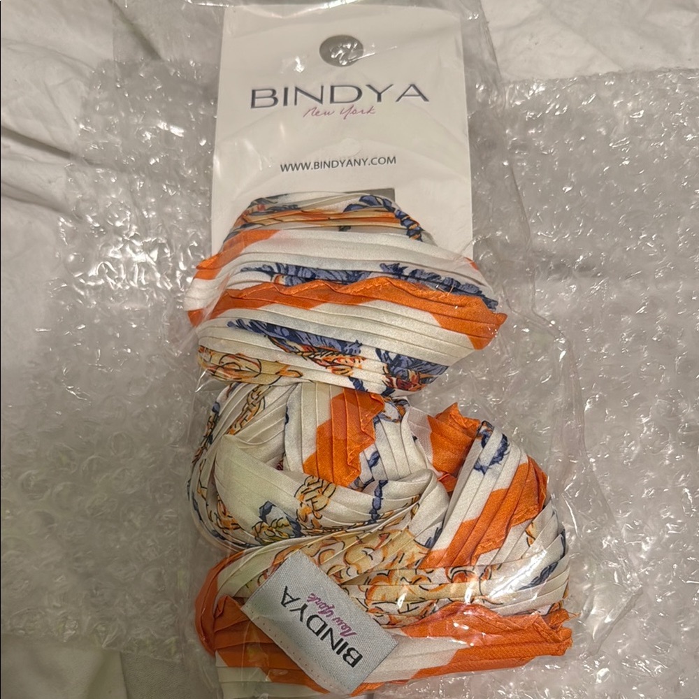 Women's Orange and White Scarf